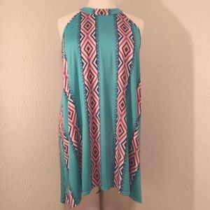 Southern Stitch Geometric Patterned Halter Top